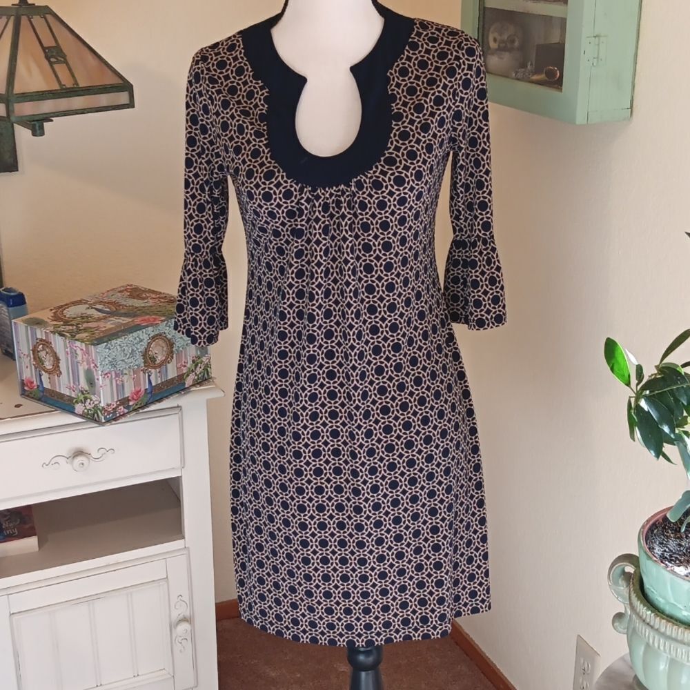 Enfocus Studio Windowpane Dress. Shift. Windowpane